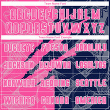 Load image into Gallery viewer, Custom Graffiti Pattern Pink-Navy Scratch Sublimation Soccer Uniform Jersey