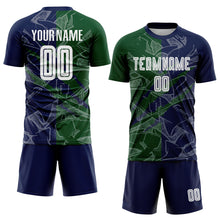 Load image into Gallery viewer, Custom Graffiti Pattern Green-Navy Scratch Sublimation Soccer Uniform Jersey