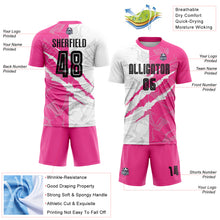 Load image into Gallery viewer, Custom Graffiti Pattern Black-Pink Scratch Sublimation Soccer Uniform Jersey
