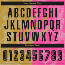 Load image into Gallery viewer, Custom Graffiti Pattern Black Old Gold-Pink Scratch Sublimation Soccer Uniform Jersey