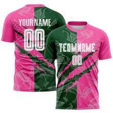 Load image into Gallery viewer, Custom Graffiti Pattern Green-Pink Scratch Sublimation Soccer Uniform Jersey