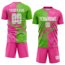 Load image into Gallery viewer, Custom Graffiti Pattern Aurora Green-Pink Scratch Sublimation Soccer Uniform Jersey