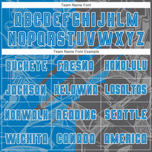 Load image into Gallery viewer, Custom Graffiti Pattern Blue-Steel Gray Scratch Sublimation Soccer Uniform Jersey