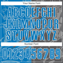 Load image into Gallery viewer, Custom Graffiti Pattern Blue-Steel Gray Scratch Sublimation Soccer Uniform Jersey