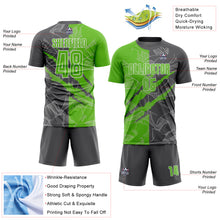 Load image into Gallery viewer, Custom Graffiti Pattern Aurora Green-Steel Gray Scratch Sublimation Soccer Uniform Jersey