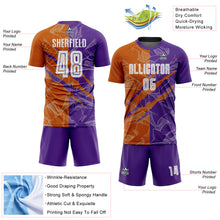 Load image into Gallery viewer, Custom Graffiti Pattern Texas Orange-Purple Scratch Sublimation Soccer Uniform Jersey