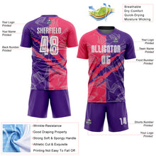 Load image into Gallery viewer, Custom Graffiti Pattern Neon Pink-Purple Scratch Sublimation Soccer Uniform Jersey