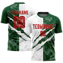 Load image into Gallery viewer, Custom Graffiti Pattern Red-Green Scratch Sublimation Soccer Uniform Jersey