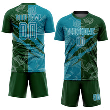 Load image into Gallery viewer, Custom Graffiti Pattern Teal-Green Scratch Sublimation Soccer Uniform Jersey