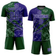 Load image into Gallery viewer, Custom Graffiti Pattern Dark Purple-Green Scratch Sublimation Soccer Uniform Jersey