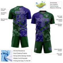 Load image into Gallery viewer, Custom Graffiti Pattern Dark Purple-Green Scratch Sublimation Soccer Uniform Jersey