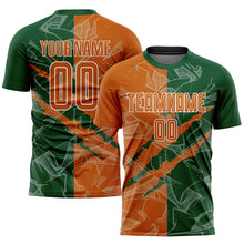 Load image into Gallery viewer, Custom Graffiti Pattern Texas Orange-Green Scratch Sublimation Soccer Uniform Jersey
