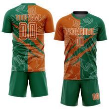 Load image into Gallery viewer, Custom Graffiti Pattern Texas Orange-Kelly Green Scratch Sublimation Soccer Uniform Jersey