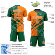 Load image into Gallery viewer, Custom Graffiti Pattern Bay Orange-Kelly Green Scratch Sublimation Soccer Uniform Jersey