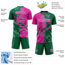Load image into Gallery viewer, Custom Graffiti Pattern Deep Pink-Kelly Green Scratch Sublimation Soccer Uniform Jersey