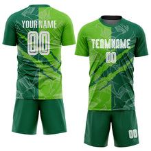 Load image into Gallery viewer, Custom Graffiti Pattern Aurora Green-Kelly Green Scratch Sublimation Soccer Uniform Jersey