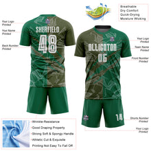 Load image into Gallery viewer, Custom Graffiti Pattern Olive-Kelly Green Scratch Sublimation Soccer Uniform Jersey