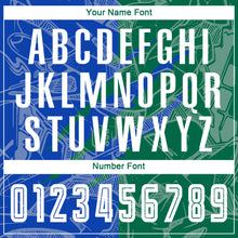 Load image into Gallery viewer, Custom Graffiti Pattern Thunder Blue-Kelly Green Scratch Sublimation Soccer Uniform Jersey