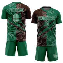 Load image into Gallery viewer, Custom Graffiti Pattern Kelly Green-Brown Scratch Sublimation Soccer Uniform Jersey