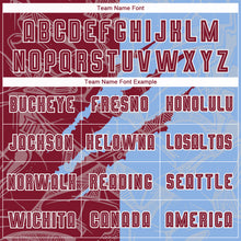 Load image into Gallery viewer, Custom Graffiti Pattern Crimson-Light Blue Scratch Sublimation Soccer Uniform Jersey