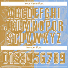 Load image into Gallery viewer, Custom Graffiti Pattern Old Gold-Light Blue Scratch Sublimation Soccer Uniform Jersey