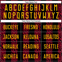 Load image into Gallery viewer, Custom Black Gold-Red Abstract Shape Sublimation Soccer Uniform Jersey