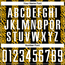 Load image into Gallery viewer, Custom Black White-Gold Abstract Shape Sublimation Soccer Uniform Jersey