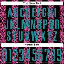 Load image into Gallery viewer, Custom Black Teal-Pink Abstract Shape Sublimation Soccer Uniform Jersey