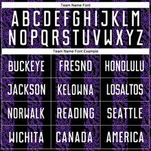 Load image into Gallery viewer, Custom Black White-Purple Abstract Shape Sublimation Soccer Uniform Jersey