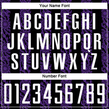 Load image into Gallery viewer, Custom Black White-Purple Abstract Shape Sublimation Soccer Uniform Jersey