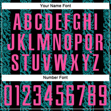 Load image into Gallery viewer, Custom Black Pink-Teal Abstract Shape Sublimation Soccer Uniform Jersey