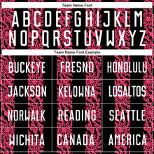 Load image into Gallery viewer, Custom Black White-Neon Pink Abstract Shape Sublimation Soccer Uniform Jersey