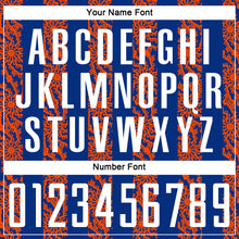 Load image into Gallery viewer, Custom Royal White-Orange Abstract Shape Sublimation Soccer Uniform Jersey