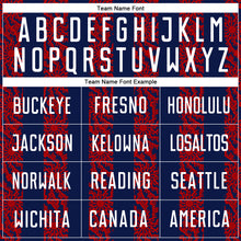 Load image into Gallery viewer, Custom Navy White-Red Abstract Shape Sublimation Soccer Uniform Jersey