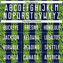 Load image into Gallery viewer, Custom Navy White-Neon Green Abstract Shape Sublimation Soccer Uniform Jersey