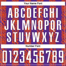 Load image into Gallery viewer, Custom Purple White-Orange Abstract Shape Sublimation Soccer Uniform Jersey