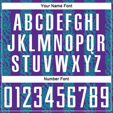 Load image into Gallery viewer, Custom Purple White-Teal Abstract Shape Sublimation Soccer Uniform Jersey