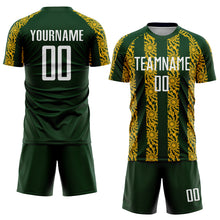 Load image into Gallery viewer, Custom Green White-Gold Abstract Shape Sublimation Soccer Uniform Jersey