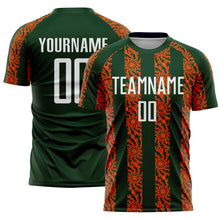 Load image into Gallery viewer, Custom Green White-Orange Abstract Shape Sublimation Soccer Uniform Jersey