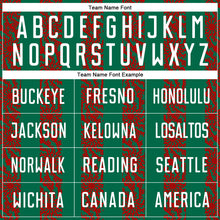 Load image into Gallery viewer, Custom Kelly Green White-Red Abstract Shape Sublimation Soccer Uniform Jersey