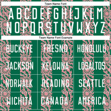 Load image into Gallery viewer, Custom Kelly Green White-Medium Pink Abstract Shape Sublimation Soccer Uniform Jersey