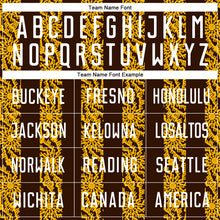 Load image into Gallery viewer, Custom Brown White-Gold Abstract Shape Sublimation Soccer Uniform Jersey