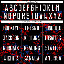 Load image into Gallery viewer, Custom Black Red-Royal Abstract Fragment Art Sublimation Soccer Uniform Jersey