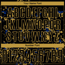 Load image into Gallery viewer, Custom Black Old Gold-Royal Abstract Fragment Art Sublimation Soccer Uniform Jersey