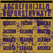 Load image into Gallery viewer, Custom Old Gold Purple-Black Abstract Fragment Art Sublimation Soccer Uniform Jersey