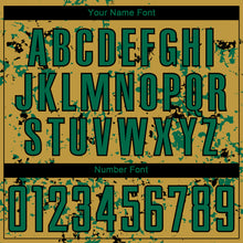 Load image into Gallery viewer, Custom Old Gold Kelly Green-Black Abstract Fragment Art Sublimation Soccer Uniform Jersey