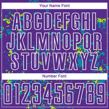 Load image into Gallery viewer, Custom Purple Neon Green-Teal Abstract Fragment Art Sublimation Soccer Uniform Jersey