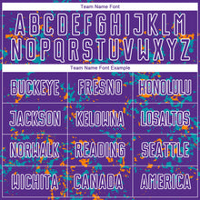 Load image into Gallery viewer, Custom Purple Bay Orange-Teal Abstract Fragment Art Sublimation Soccer Uniform Jersey