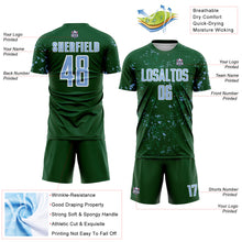 Load image into Gallery viewer, Custom Green Light Blue-Kelly Green Abstract Fragment Art Sublimation Soccer Uniform Jersey