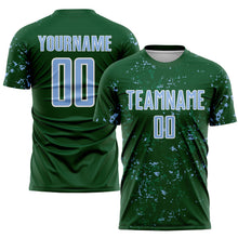 Load image into Gallery viewer, Custom Green Light Blue-Kelly Green Abstract Fragment Art Sublimation Soccer Uniform Jersey